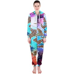 Browning Deer Glitter Galaxy Hooded Jumpsuit (ladies) by artworkshop