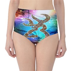 Browning Deer Glitter Galaxy Classic High-waist Bikini Bottoms by artworkshop