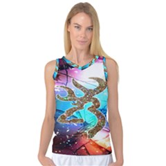 Browning Deer Glitter Galaxy Women s Basketball Tank Top by artworkshop