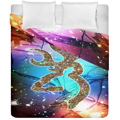 Browning Deer Glitter Galaxy Duvet Cover Double Side (california King Size) by artworkshop