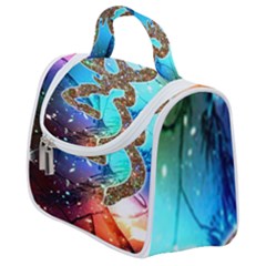 Browning Deer Glitter Galaxy Satchel Handbag by artworkshop