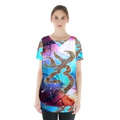 Browning Deer Glitter Galaxy Skirt Hem Sports Top by artworkshop