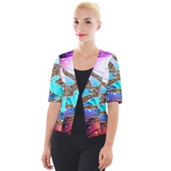 Browning Deer Glitter Galaxy Cropped Button Cardigan by artworkshop