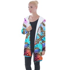 Browning Deer Glitter Galaxy Longline Hooded Cardigan by artworkshop