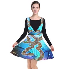 Browning Deer Glitter Galaxy Plunge Pinafore Dress by artworkshop