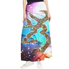 Browning Deer Glitter Galaxy Maxi Chiffon Skirt by artworkshop