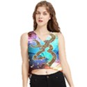 Browning Deer Glitter Galaxy V-Neck Cropped Tank Top View1