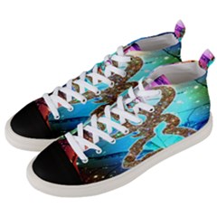 Browning Deer Glitter Galaxy Men s Mid-top Canvas Sneakers by artworkshop