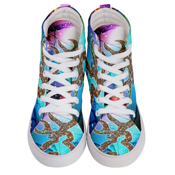 Browning Deer Glitter Galaxy Men s Hi-Top Skate Sneakers