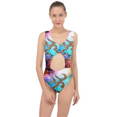 Browning Deer Glitter Galaxy Center Cut Out Swimsuit by artworkshop