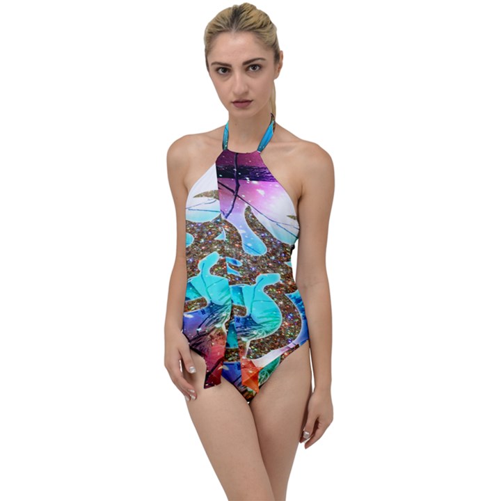 Browning Deer Glitter Galaxy Go with the Flow One Piece Swimsuit