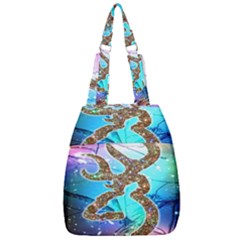 Browning Deer Glitter Galaxy Center Zip Backpack by artworkshop