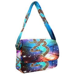 Browning Deer Glitter Galaxy Courier Bag by artworkshop