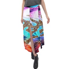 Browning Deer Glitter Galaxy Velour Split Maxi Skirt by artworkshop