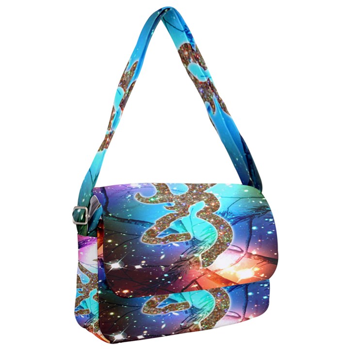 Browning Deer Glitter Galaxy Courier Bag