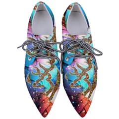 Browning Deer Glitter Galaxy Pointed Oxford Shoes by artworkshop