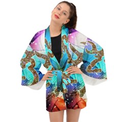 Browning Deer Glitter Galaxy Long Sleeve Kimono by artworkshop