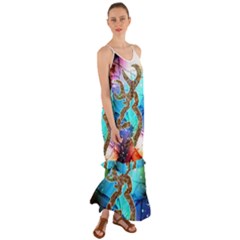 Browning Deer Glitter Galaxy Cami Maxi Ruffle Chiffon Dress by artworkshop