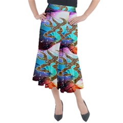 Browning Deer Glitter Galaxy Midi Mermaid Skirt by artworkshop