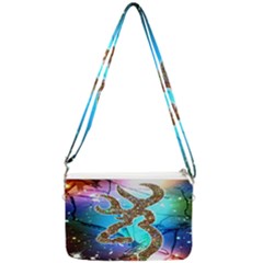 Browning Deer Glitter Galaxy Double Gusset Crossbody Bag by artworkshop