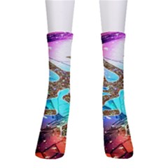 Browning Deer Glitter Galaxy Crew Socks by artworkshop