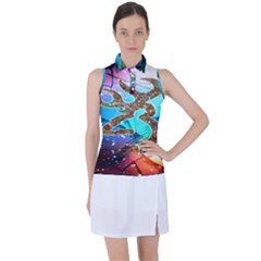 Browning Deer Glitter Galaxy Women s Sleeveless Polo Tee by artworkshop