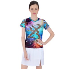 Browning Deer Glitter Galaxy Women s Sports Top by artworkshop