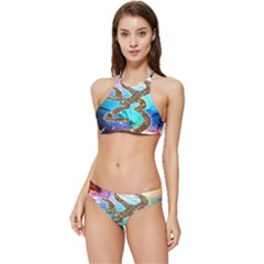 Browning Deer Glitter Galaxy Banded Triangle Bikini Set by artworkshop