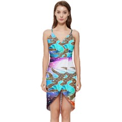 Browning Deer Glitter Galaxy Wrap Frill Dress by artworkshop