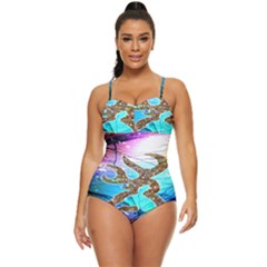 Browning Deer Glitter Galaxy Retro Full Coverage Swimsuit by artworkshop