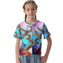 Browning Deer Glitter Galaxy Kids  Cuff Sleeve Scrunch Bottom Tee View1