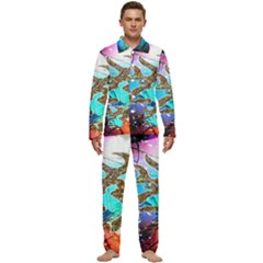 Browning Deer Glitter Galaxy Men s Long Sleeve Velvet Pocket Pajamas Set by artworkshop