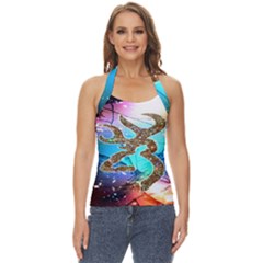 Browning Deer Glitter Galaxy Basic Halter Top by artworkshop