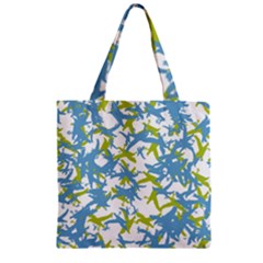 Birds Silhouette Motif Random Pattern Zipper Grocery Tote Bag