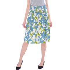 Birds Silhouette Motif Random Pattern Midi Beach Skirt by dflcprintsclothing