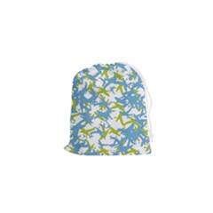 Birds Silhouette Motif Random Pattern Drawstring Pouch (xs) by dflcprintsclothing