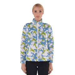 Birds Silhouette Motif Random Pattern Women s Bomber Jacket by dflcprintsclothing