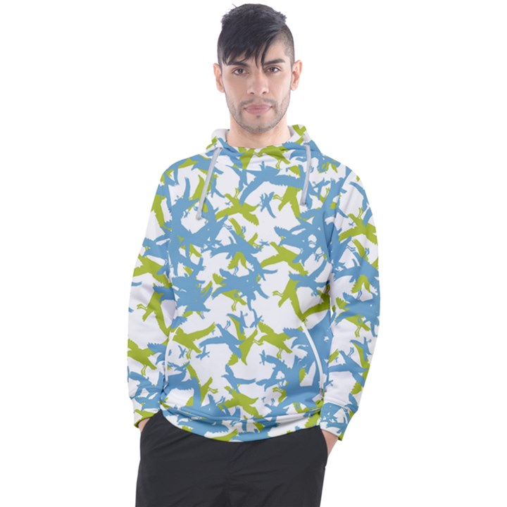 Birds Silhouette Motif Random Pattern Men s Pullover Hoodie