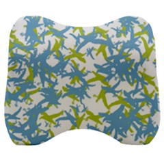 Birds Silhouette Motif Random Pattern Velour Head Support Cushion