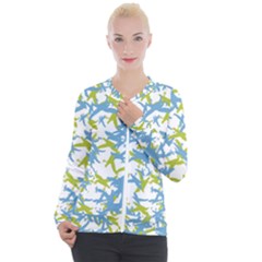 Birds Silhouette Motif Random Pattern Casual Zip Up Jacket by dflcprintsclothing