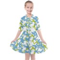 Birds Silhouette Motif Random Pattern Kids  All Frills Chiffon Dress View1