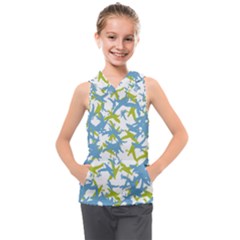 Birds Silhouette Motif Random Pattern Kids  Sleeveless Hoodie by dflcprintsclothing