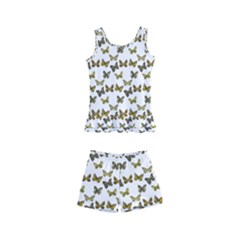 Moths Photos Motif Pattern Kids  Boyleg Swimsuit