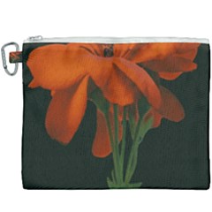 Red Geranium Over Black Background Canvas Cosmetic Bag (xxxl) by dflcprintsclothing