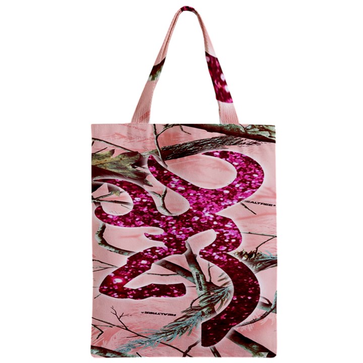 Browning Deer Glitter Zipper Classic Tote Bag