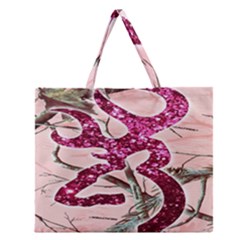 Browning Deer Glitter Zipper Large Tote Bag by artworkshop