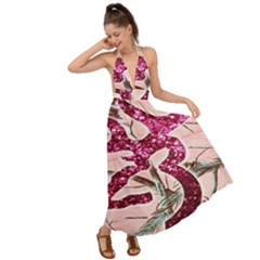 Browning Deer Glitter Backless Maxi Beach Dress by artworkshop