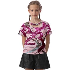 Browning Deer Glitter Kids  Front Cut Tee by artworkshop