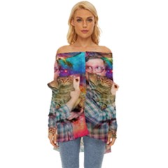 Bubbles Trailer Park Boys Off Shoulder Chiffon Pocket Shirt by artworkshop