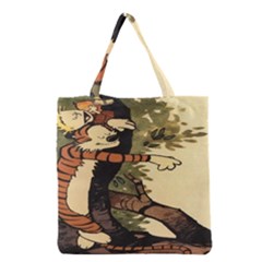 Calvin And Hobbes Grocery Tote Bag by artworkshop